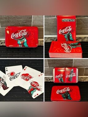 Vintage Coca-Cola Playing Cards in Red Tin *One Set of Cards are Still Sealed